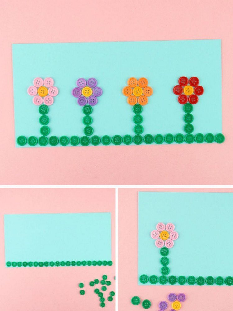 Faceți-vă flori din nasturi pentru copiii preșcolari