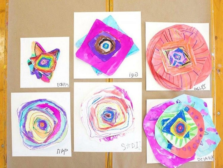 Meșteșuguri cu copii pentru cercurile Kandinski de primăvară