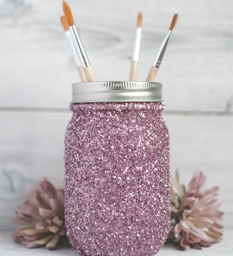 Faceți-vă singuri recipiente drăguțe și strălucitoare tinker-glitter-mason-jar-brush-mug-design-purple-dusky pink