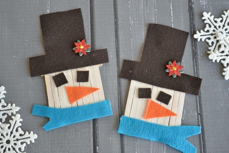 artizanat cu copii mici iarna simțit oameni de zăpadă