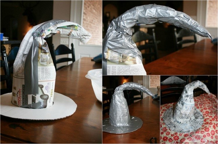 Faceți o pălărie de vrăjitoare ca decor tinker-hârtie mache-halloween-decor-vrajitoare-pălărie-tinker-instrucțiuni-pași