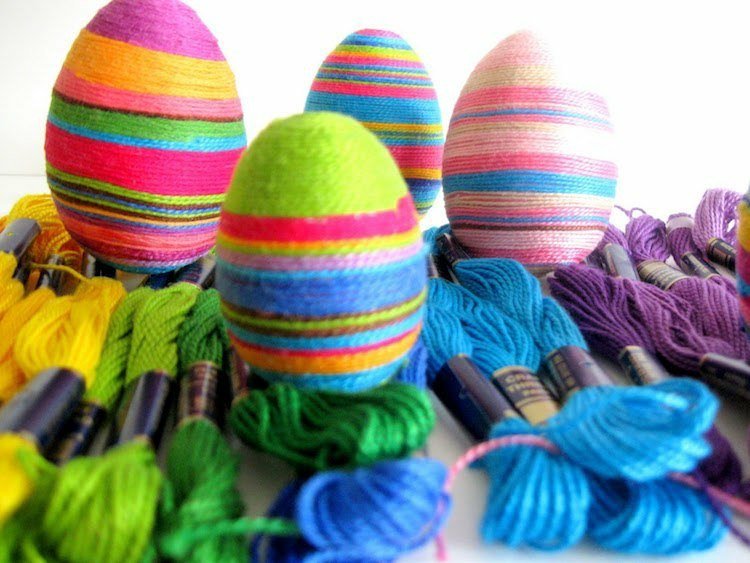 Fire wrap motley polistiren spumant DIY idee alternative ouă de Paște