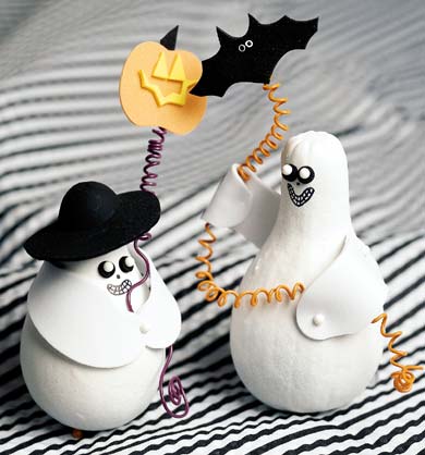 Ideea meșteșugului Halloween copii sticlă tărtăcuțe vopsea alb decora tinker halloween copii sticlă tărtăcuțe vopsea albă decora