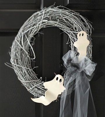 tinker for halloween door wreath decoration idea panglică fantomă tinker halloween door wreath decoration panglică fantomă