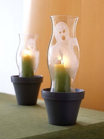 idei meșteșuguri suport de lumânări din sticlă Halloween vopsea vopsele acrilice tinker halloween glass candle holder vopsea vopsele acrilice