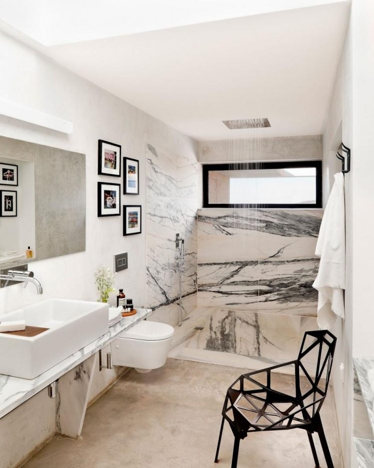 baie-gresie-exemplu-marmură-optică-cadă-duș cu efect de ploaie