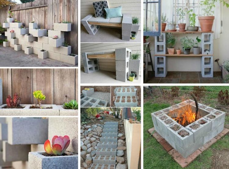 utilizări creative pentru închiderea blocurilor din grădină Cofraj din beton pietre idei de amenajare a grădinii