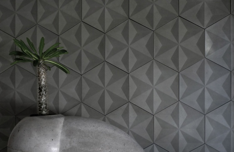 Gresie japoneze din beton Geo cu efect 3d de Daniel Ogassian placi de beton pentru perete interior-3d-JAPONES-GEO-Daniel-Ogassian
