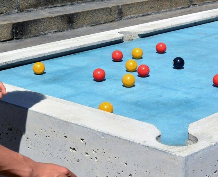 Masă de biliard din beton pentru uz public Masă de biliard din beton pentru idei de uz public