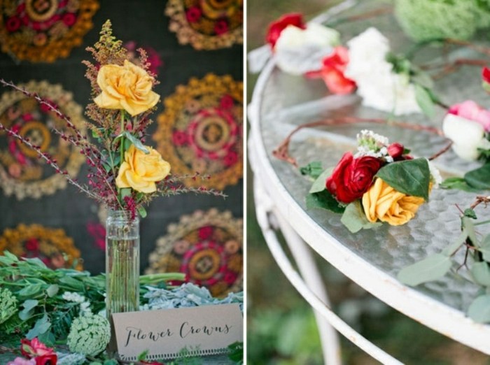 La petrecerea miresei au fost aranjamente florale drăguțe decor mireasa petrecere flori trandafiri masa galbena sticla alba din metal