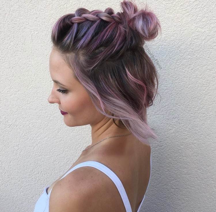Vopsea de păr violet coafuri boho pentru păr scurt