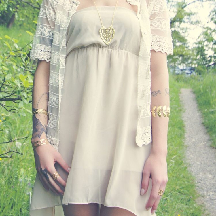 Bijuterii etnice Boho nunta potrivită cu aur