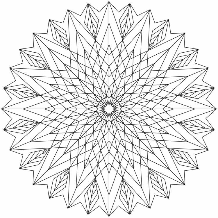 Șablon de pirografie mandala cu mai multe triunghiuri pirografie-șabloane-model-mandala-figuri-geometrice-linii-triunghiuri
