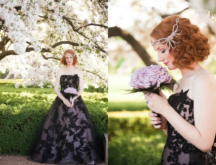 rochie de mireasa-neagra-extravaganta-moda-de-nunta-roz-doua-tonuri