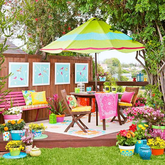 idei mobilier gradina decor culori vii patio idei decorare mobilier gradina cu culori luminoase patio