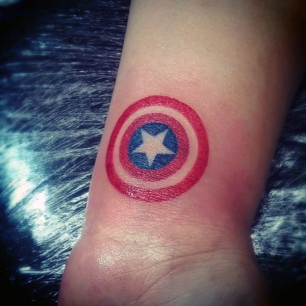 Capitão América Star Tattoo para homens