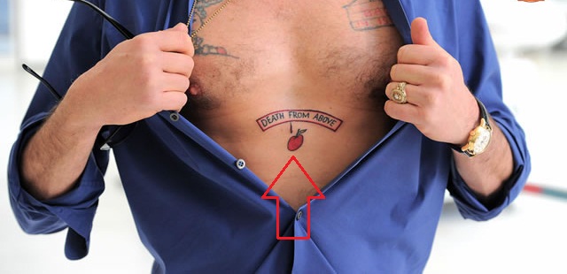 Charlie Sheen Center Chest Quote Tattoo