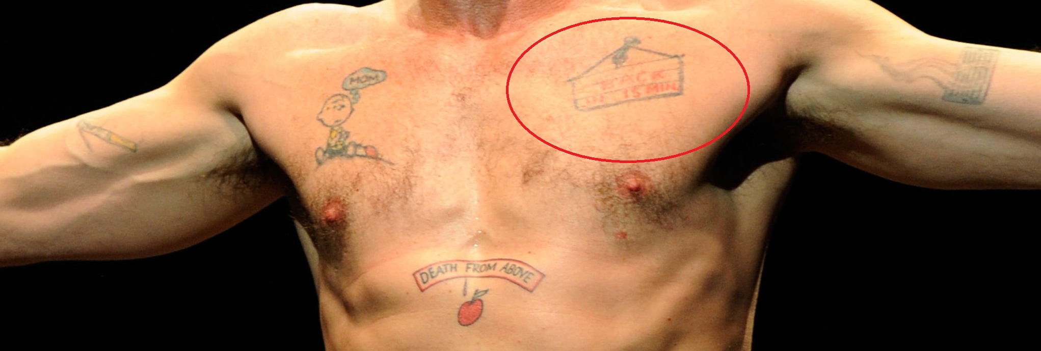 Charlie Sheen Front Quote Banner Body Tattoo