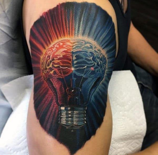 Super kul tetovaža mozga pri ruci za muškarce