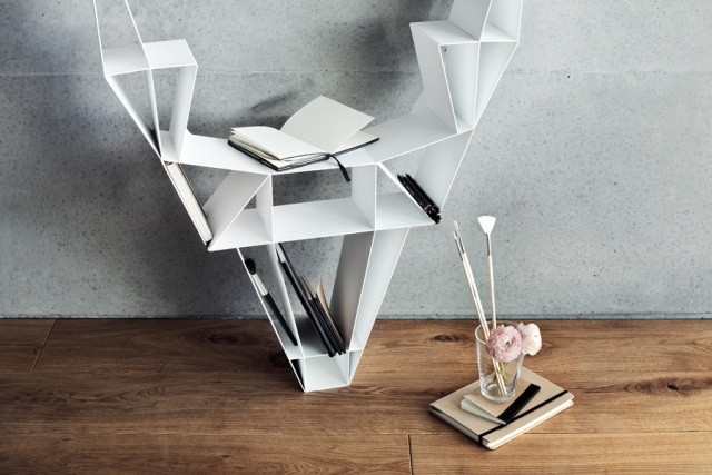 rafturi de cărți hirsch design metal alb independent raft de bibliotecă hirschkopf design metal alb de sine stătător