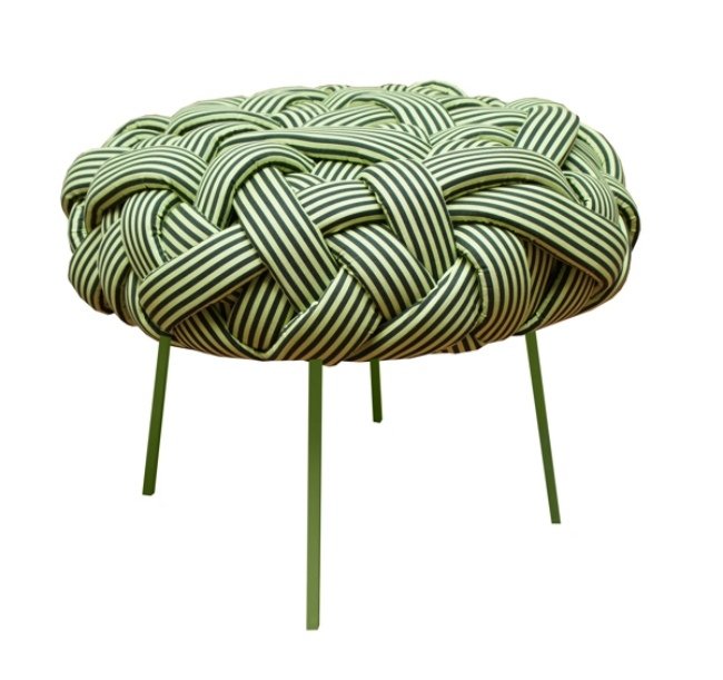 taburet scaune de țesut verde de designer de Humberto Damata