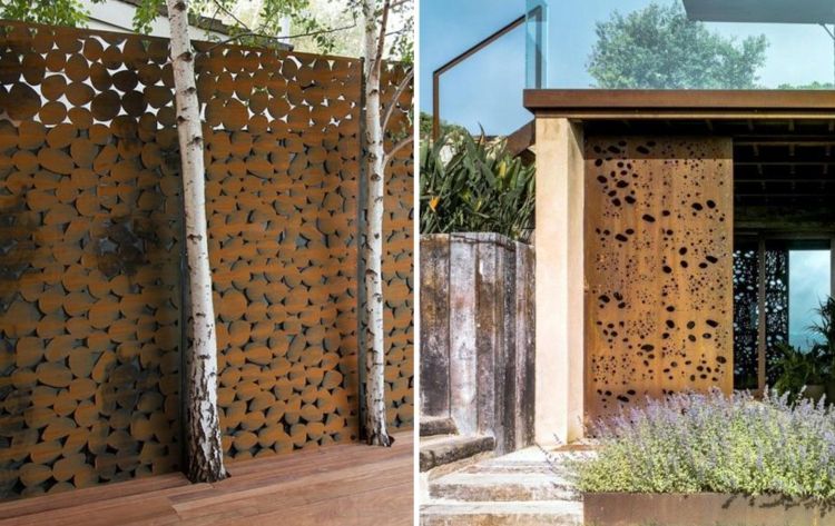 Plăci de oțel Corten cu diferite motive ecrane de confidențialitate din oțel corten-motive-individuale