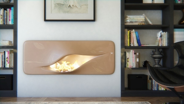 Living șemineu design modern fotoliu piele nüvist Idei de living pentru design șemineu modern-studio-nüvist