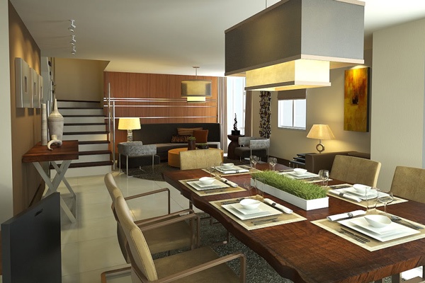 idei pentru panou modern din lemn de sufragerie