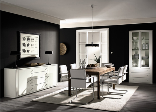 idei pentru sufrageria modernă alb-negru