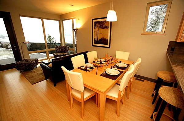 idei nuanțele neutre din sala de mese modernă