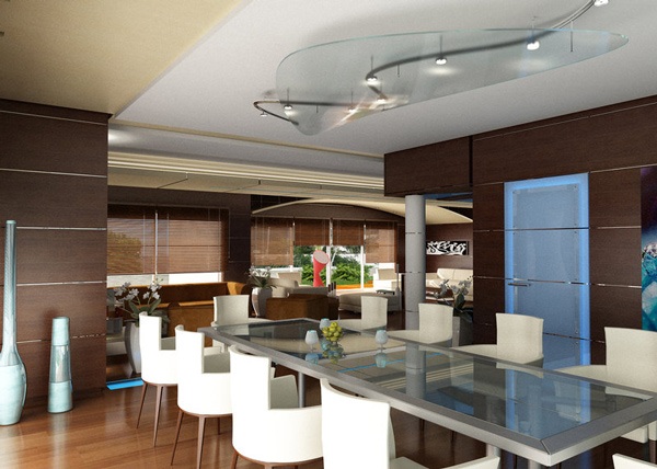 idei pentru masa moderna din sticla pentru sufragerie