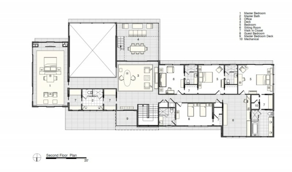 Casa-modernă-de-coastă-de-Stelle Arhitecți-etajul al doilea