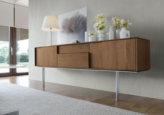 Buffet din lemn picioare din oțel inoxidabil Sergio Brioschi Jesse