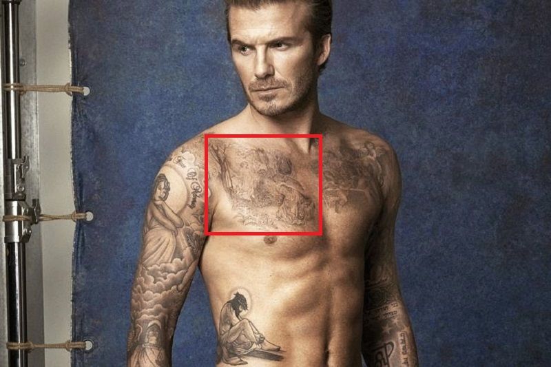 David Beckham-Lady dans un tatouage de forêt