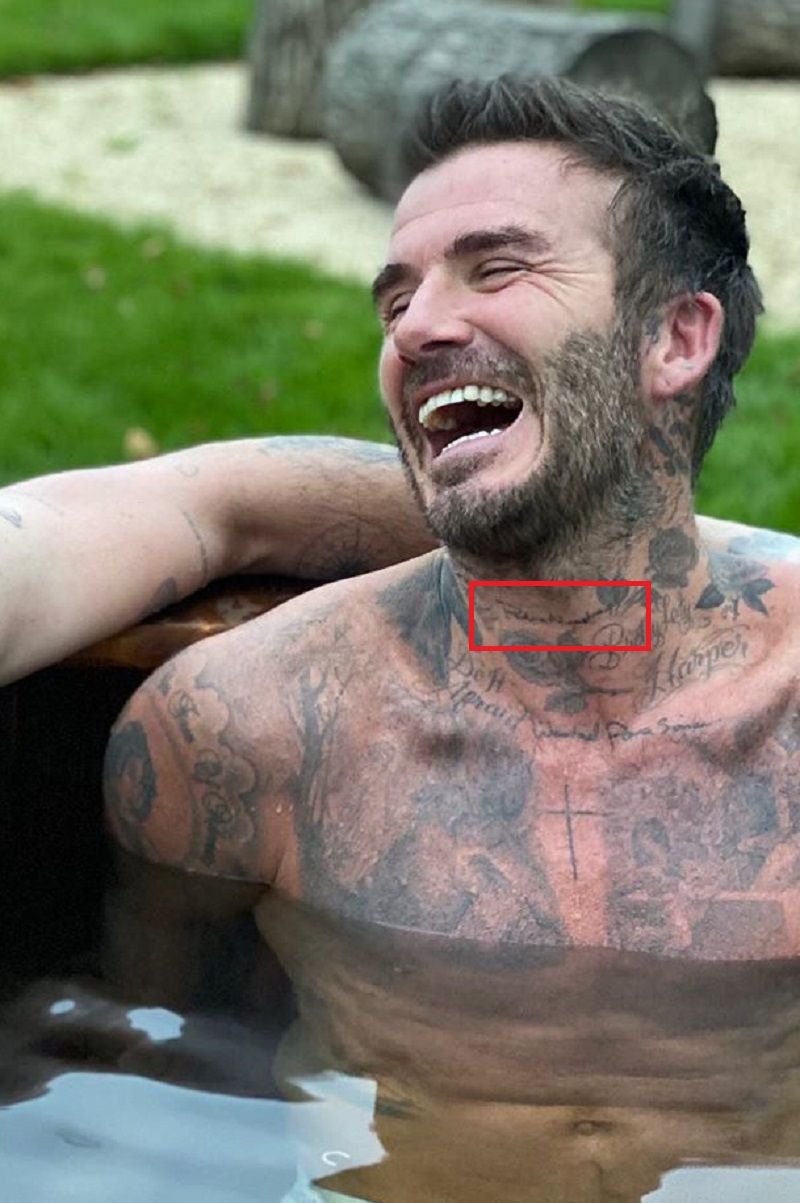 David Beckham-tatouage sur son cou