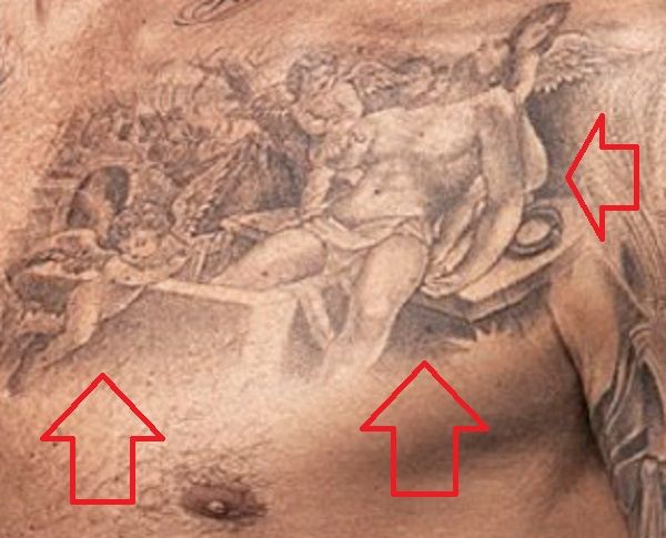 Tatouage David Beckham-Jésus et Chérubins