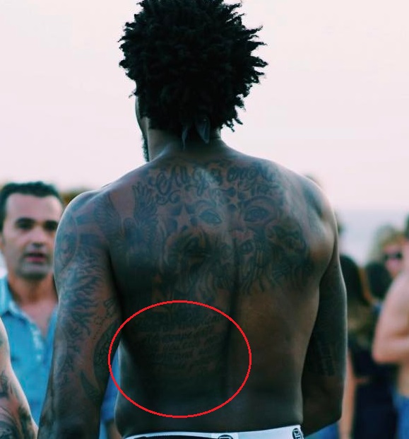 Deandre Jordan Back Quote Tattoo