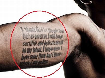 Deandre Jordan Tatouage Biceps Droit