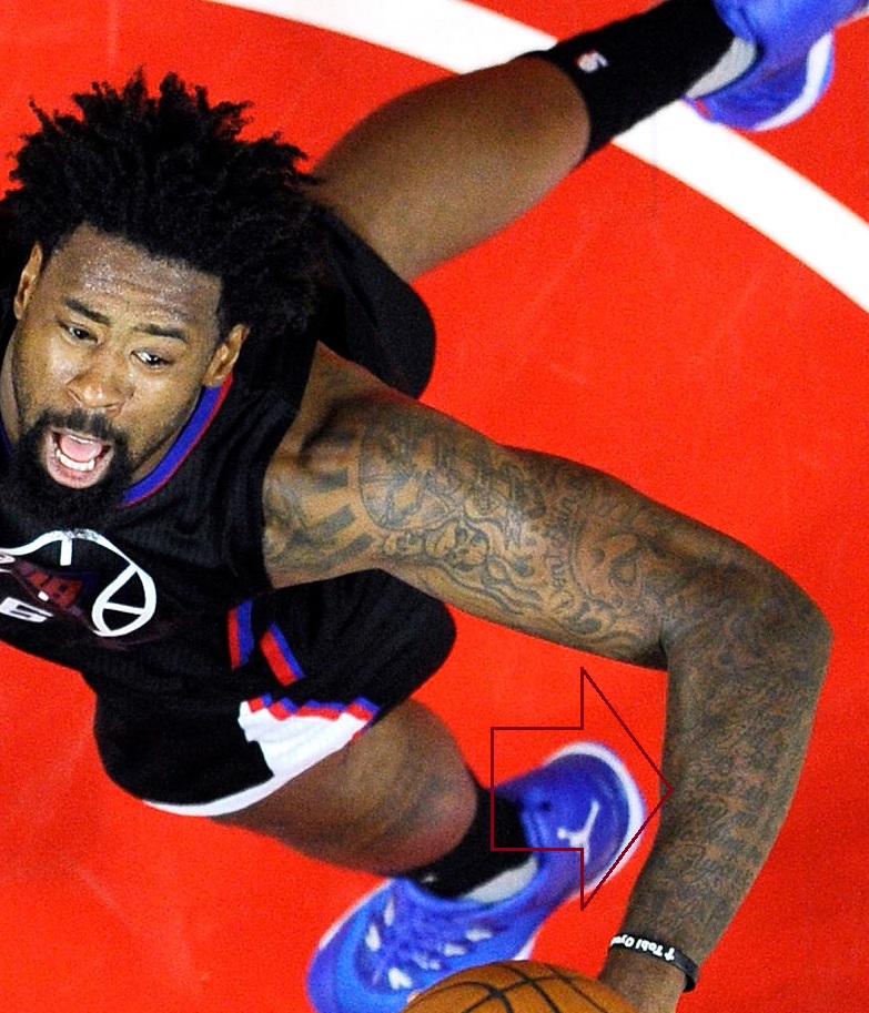 DeAndre Jordan bras droit citation tatouage
