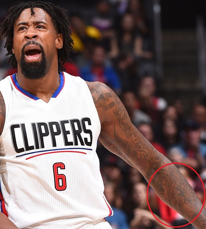 DeAndre Jordan Bras Gauche Ange Tattoo 01