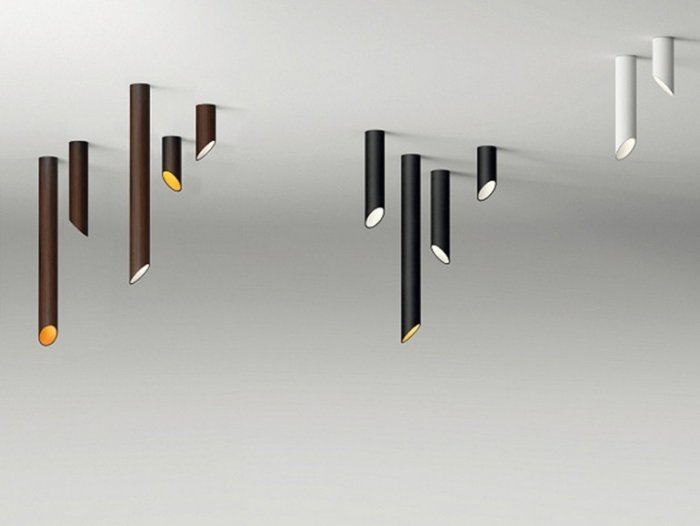 Lămpi de tavan cu LED în living - design purist Plafoane-în-camera-de-zi-lămpi-LED-puriste-45 ° -Vibia-Victor-Carrasco