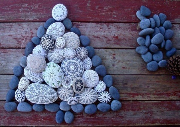 Pietricele Decor Brad Idei de artizanat Idei de bijuterii de Crăciun Produse naturale