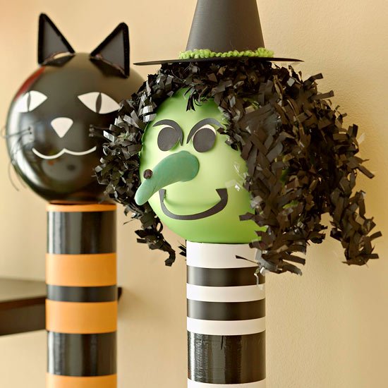 idei de decorare petreceri de halloween vrajitoare tinute hartie copii decor artizanat petrecere halloween vrajitoare hartie hartie copii artizanat