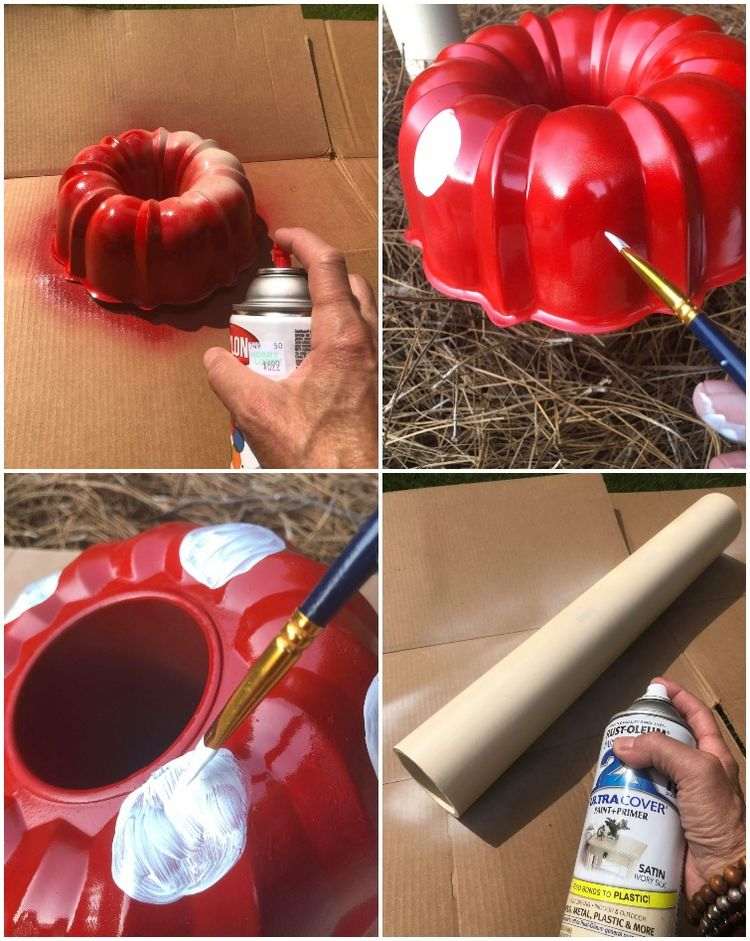 Instrucțiuni pentru a face toadstools ca decorațiuni de grădină