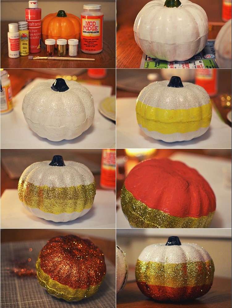 Decorează dovleacul cu vopsea și sclipici Instrucțiuni de decorare-toamnă-dovleac-culoare-sclipici-pictură