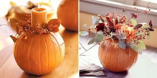 Sfeșnic sculptat în dovleac scobesc vaza cu flori Sfeșnic sculptat în dovleac, scobit vase de flori