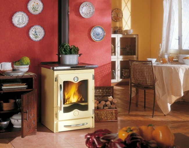 bucătărie confortabilă amenajat aragaz Soba de gătit încălzită, plită mică, levigată