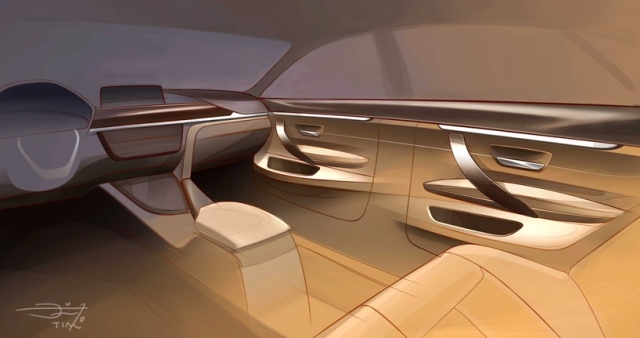 Gran Coupe 2014 schiță de interior design tesatura