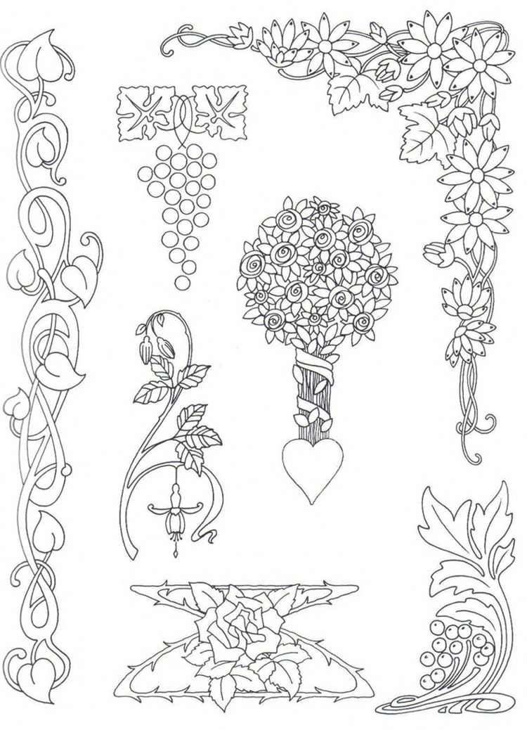 ornamente cu flori art nouveau-trandafiri-trandafiri