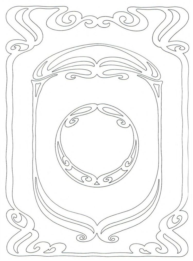 ornamente art nouveau cadru șablon